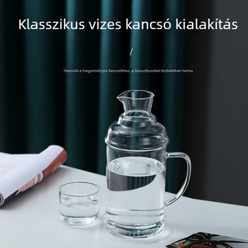 Magas boroszilikát üvegből készült vízeshordó kancsó, hűtőbarát és hőálló, vastított, nagy kapacitású, gleccser mintás, modern minimalista dizájn