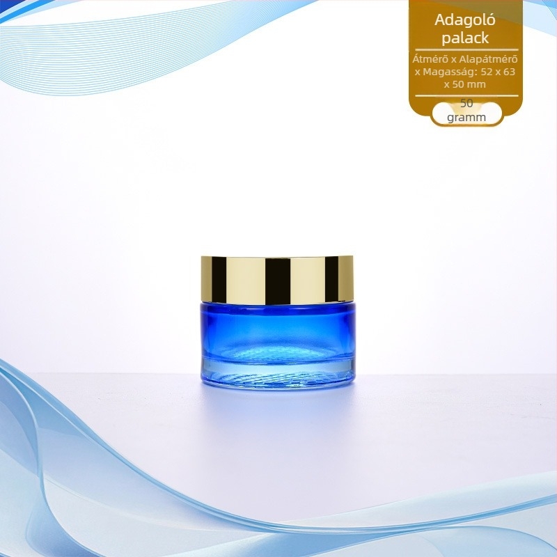 Gradient üveg kozmetikai flakon nyomó típusú pumpával lotionhoz, arcmaszkhöz és szemkrémhez; elérhető méretek 50g/30g/100ml/40ml/120ml, pumpfej és sapka