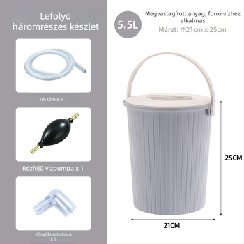 Műanyag teás tál beépített víztartállyal és tealevél-szűrővel — háztartási teakészítő állomás