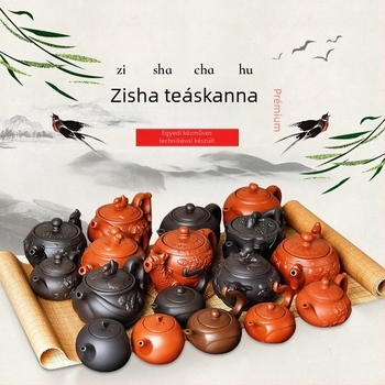 Lila agyag teáskanna nagy kapacitással, színes mázas felülettel, könnyed luxus retro stílus, testreszabható
