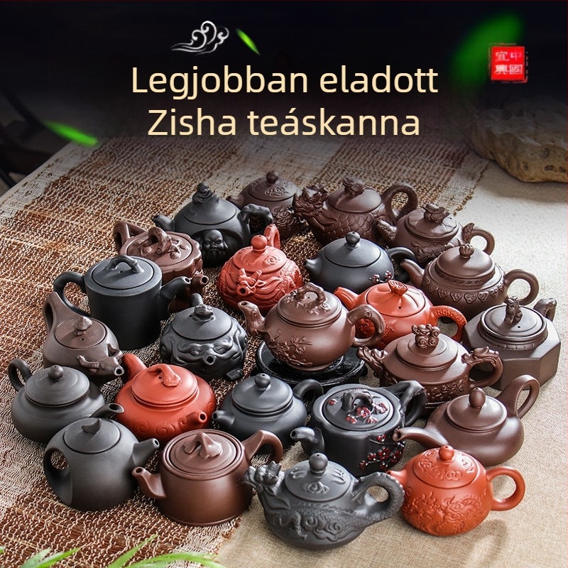 Lila agyag teáskanna nagy kapacitással, színes mázas felülettel, könnyed luxus retro stílus, testreszabható
