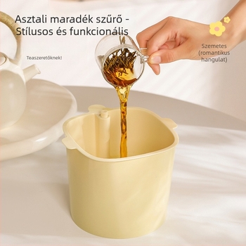 Multifunkcionális asztali szemetes dupla rétegű lecsöpögtető kosárral és levehető hulladéktartállyal, teafilmek és konyhai maradékok tárolására