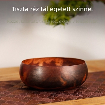 Tiszta rézből készült toll- és teapisztító, nagy méretű tea-maradék vödör, hagyományos kínai tea ceremónia kiegészítői irodába és otthonra