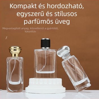 100 ml-es üveg parfüm, szórófej, újratölthető