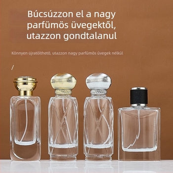 100 ml-es üveg parfüm, szórófej, újratölthető