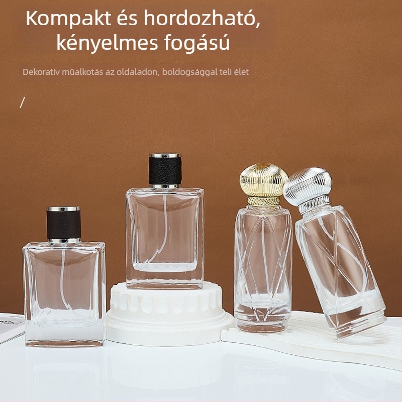 100 ml-es üveg parfüm, szórófej, újratölthető
