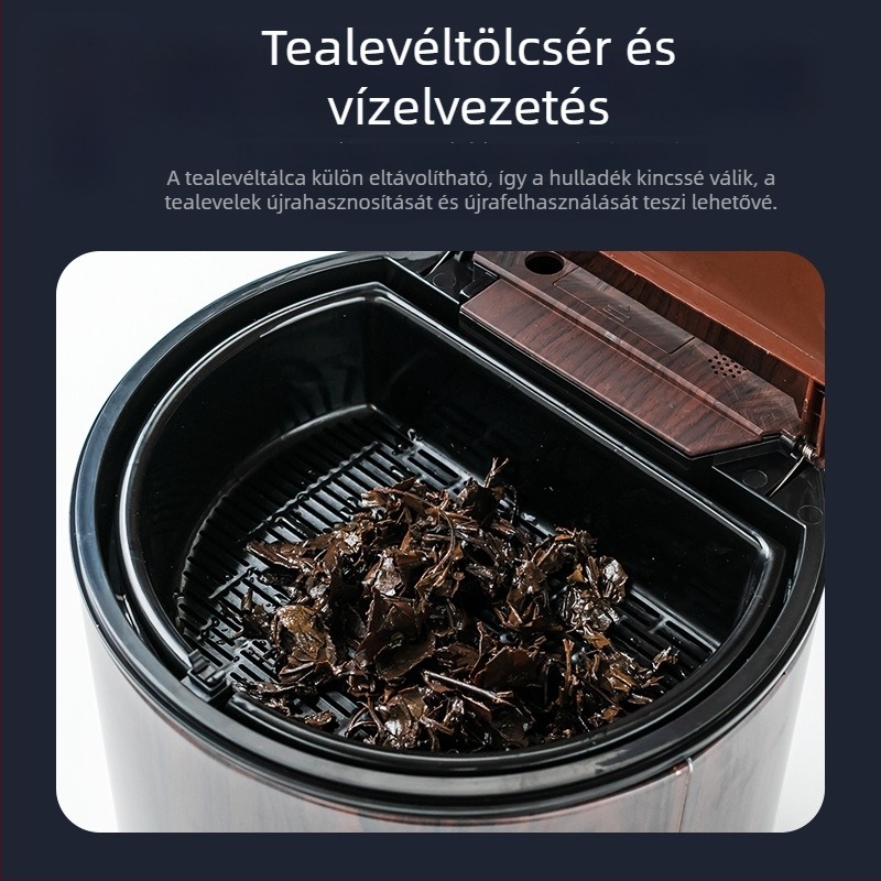 Rozsdamentes acél teahulladék-tartály intelligens szenzorral, vízszint-érzékelővel és szűrővel kereskedelmi használatra