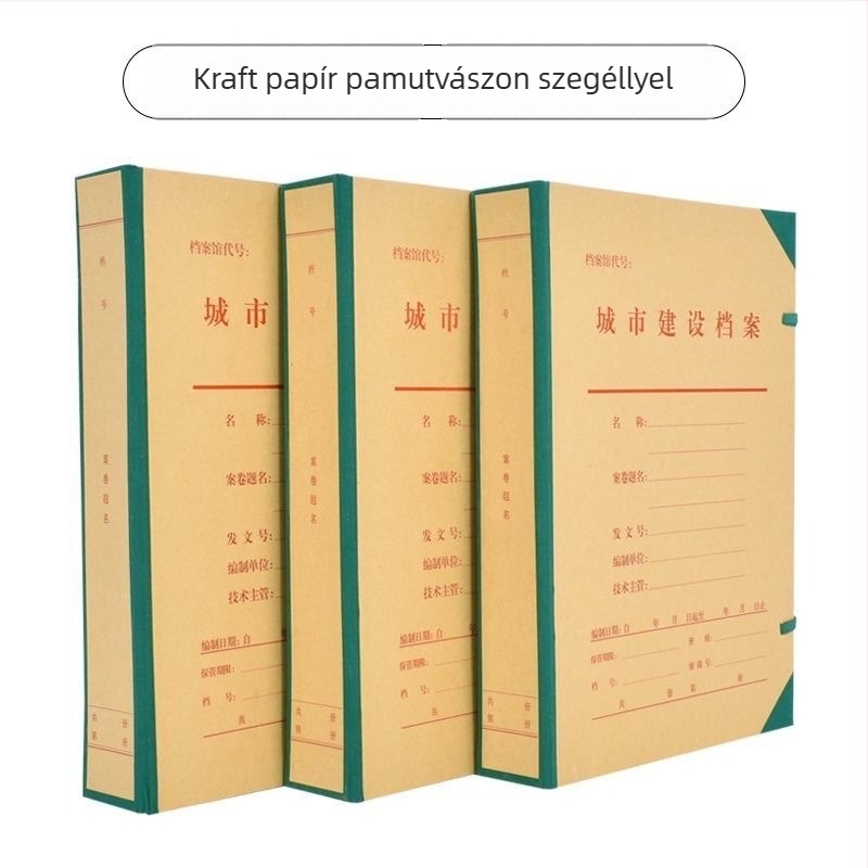 Kartondoboz városi építési dokumentumok archiválására, nagy kapacitás, méretek 31,5 x 22,5 x 5 cm, Modell 6, 1,2 mm vastagság