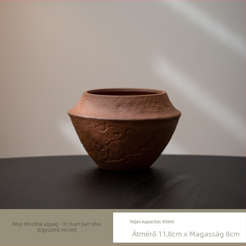 Wabi-Sabi japán stílusú durva kerámia víztartó edény teaceremóniához, tea maradék tároló és víztárolás