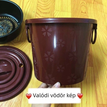 Műanyag tea maradék vödör szűrőfedéllel