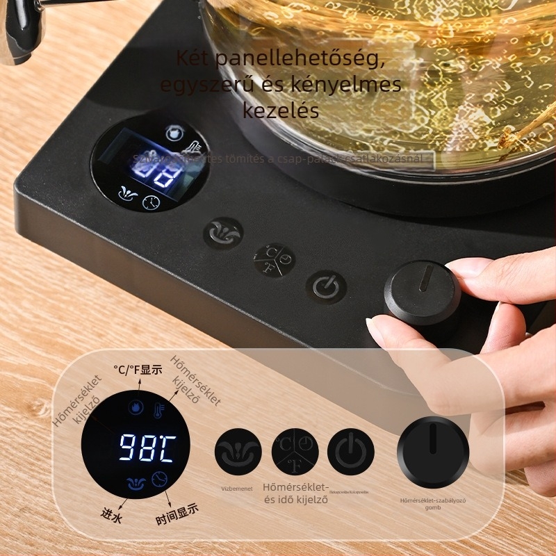 Nagy kapacitású elektromos teafőző, leválasztható infúziós tartállyal, gyógynövény-teához