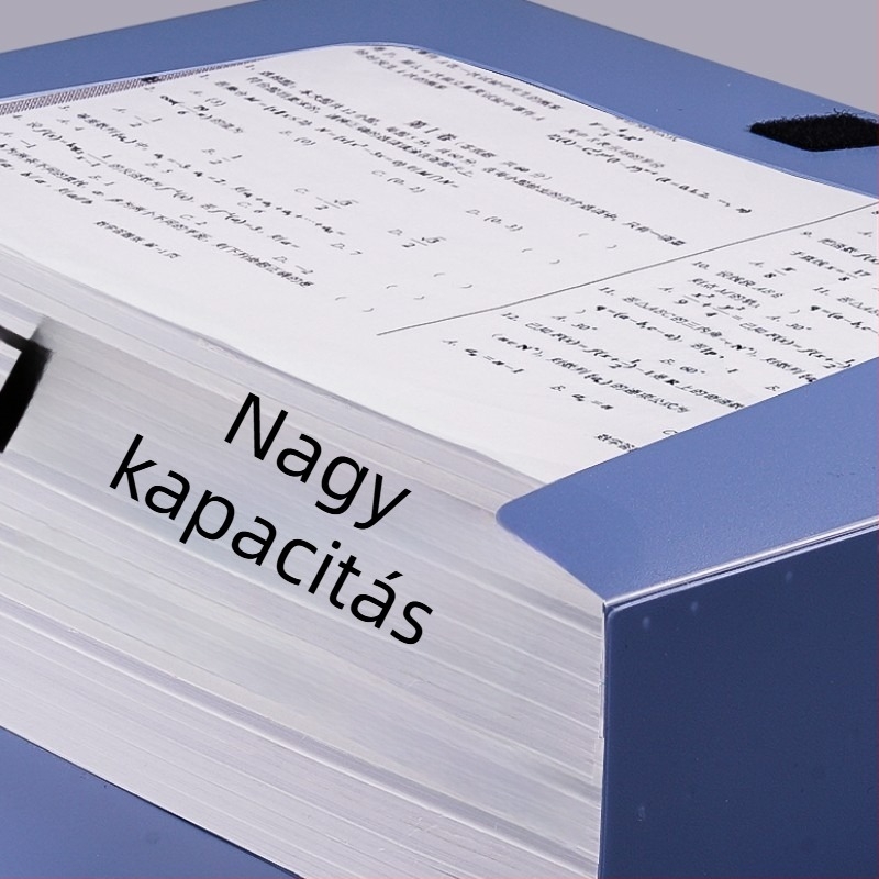 Kék A4-es vastagított irattartó PVC-ből, dokumentum- és szerződésmappa – irodai tároló