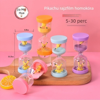 Macaron teljesen műanyag homokóra időmérő gyerekeknek, esésálló kialakítás, 5 vagy 30 perc, beépített babadísz