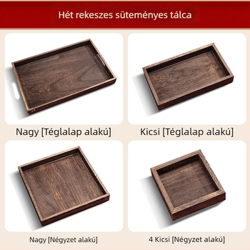 Fából készült teás tálca gyümölcsökhöz és desszertekhez