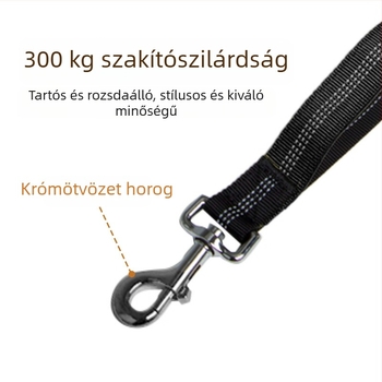 Reflektív nylonból készült, kihúzható kutyapóráz övtáskával – sportos futó készlet