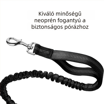 Reflektív nylonból készült, kihúzható kutyapóráz övtáskával – sportos futó készlet