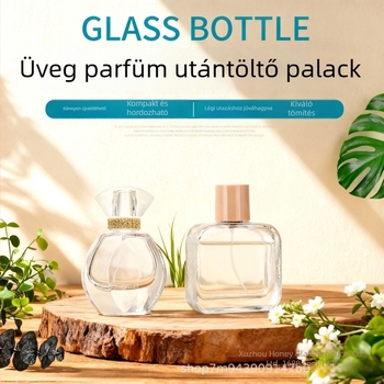 30 ml üveg parfüm adagoló üveg, üres kozmetikai minta üveg, vastagított nyomó típusú virágvíz szóróüveg