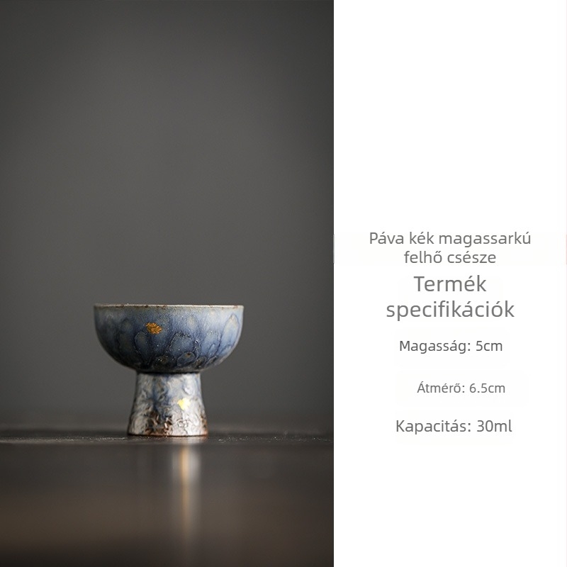 Pávaszínű rock-agyag teáscsésze goblet, személyes használatra, retro bronz felülettel, kis kapacitású, otthoni kung-fu teáskészlet