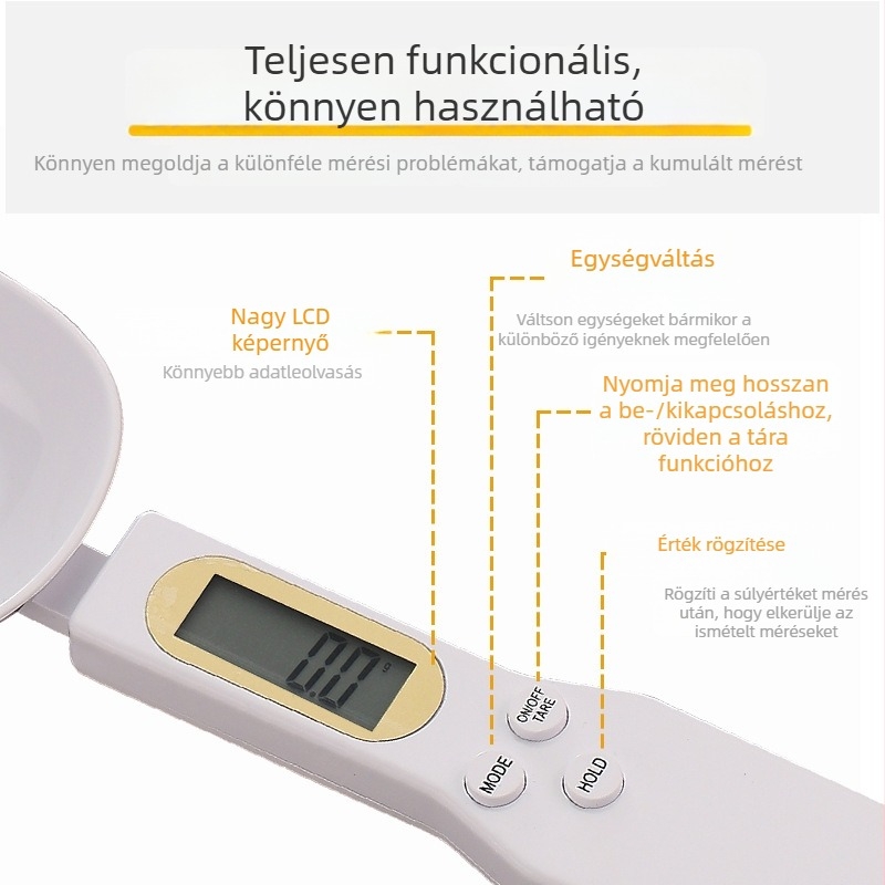 Mini digitális teás mérleg teáskanállal, nagy precizitású mérés teaceremóniához