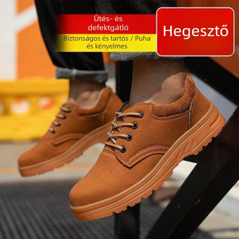 Férfi munkavédelmi cipő acél orral, ütés- és szúrásálló, könnyű, kopásálló, lélegző, szagtalan, építőipari lábbeli