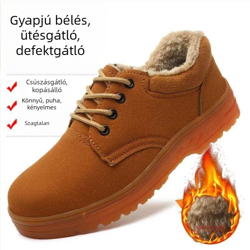 Férfi munkavédelmi cipő acél orral, ütés- és szúrásálló, könnyű, kopásálló, lélegző, szagtalan, építőipari lábbeli