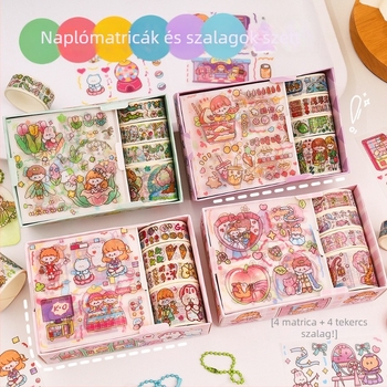 Rajzfilmfigurás naplószalag és matricák gyerekeknek – DIY vágás nélküli anyagok