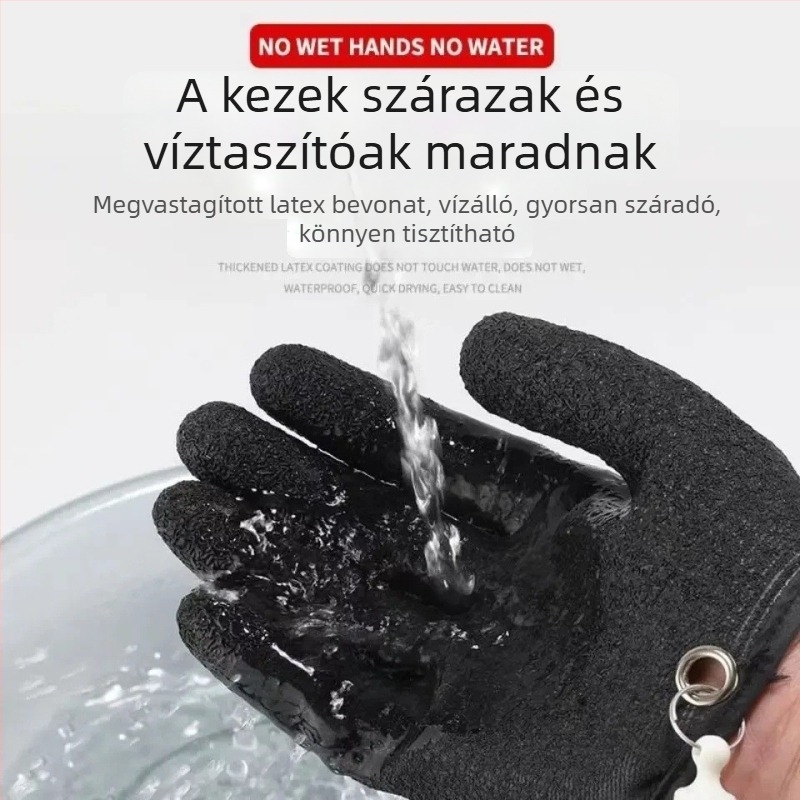 Férfi horgász kesztyűk – szúrásálló, vízálló, tengeri horgászat, vágásálló és csúszásmentes