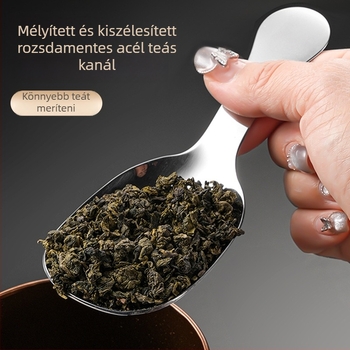 Arany színű rozsdamentes acél kanál – vastagabb teáskanál, sokoldalú konyhai eszköz teához, kávébabokhoz és desszertekhez