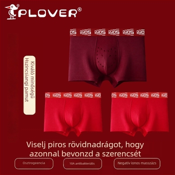 Új piros pamut boxeralsó férfiaknak középmagassággal a Ló évére, nagy méret, természetes érzet