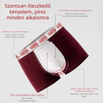 Új piros pamut boxeralsó férfiaknak középmagassággal a Ló évére, nagy méret, természetes érzet