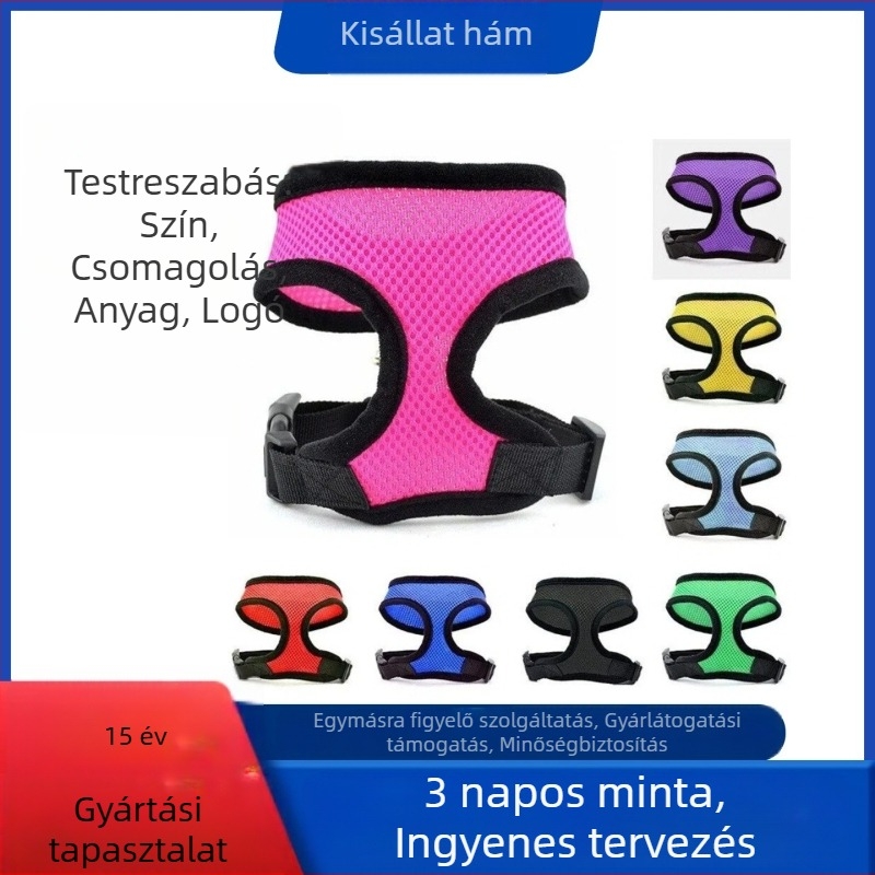 Személyre szabott háziállat-hám és póráz, törésbiztos, légáteresztő, megerősített kialakítás, sétákhoz