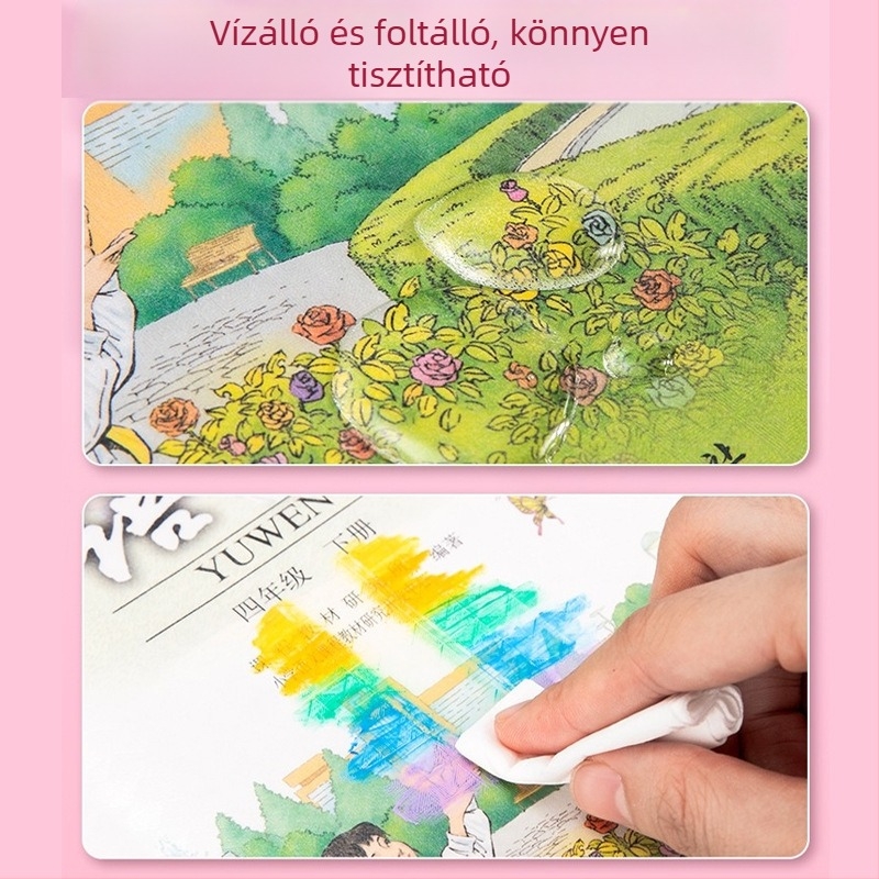 Deli vastag matt vízálló öntapadós könyvborító készlet tankönyvekhez (A4, 25K, 18K, 16K)