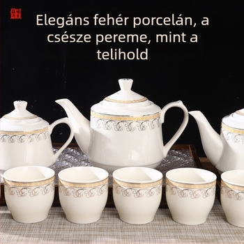 Hőálló kerámiás teáskanna, kínai stílus, nagy kapacitás, otthoni használatra, porcelán teáscsésze