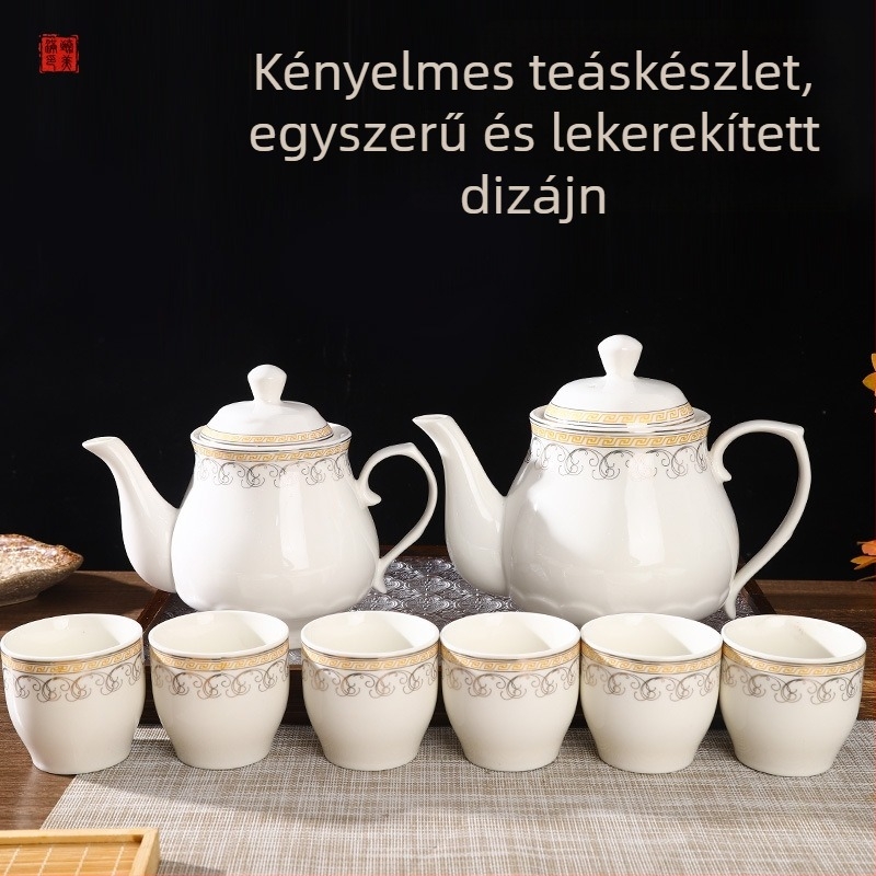 Hőálló kerámiás teáskanna, kínai stílus, nagy kapacitás, otthoni használatra, porcelán teáscsésze