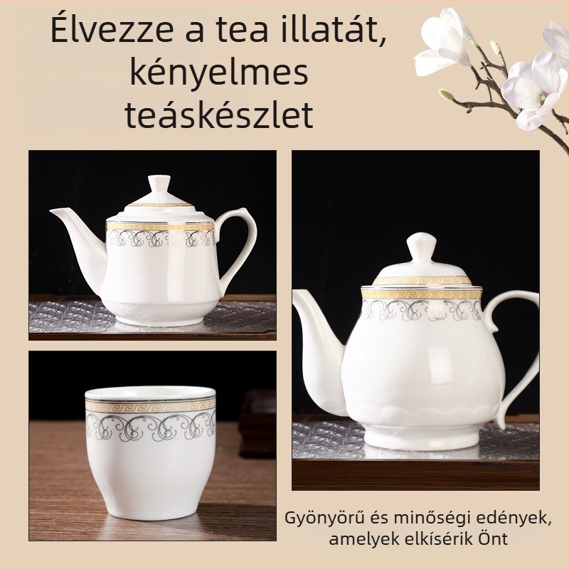 Hőálló kerámiás teáskanna, kínai stílus, nagy kapacitás, otthoni használatra, porcelán teáscsésze
