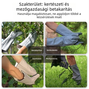 Marhabőrből készült kertészeti kesztyű, védelem, vágásálló és csúszásmentes, durian hámozására, gesztenye szedésére, paprika és rózsa metszésére