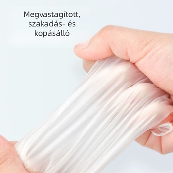 TPE rugalmas egyszer használatos kesztyűk, élelmiszer-minőségűek, háztartási használatra, átlátszó, vastagabb fóliás kesztyűk