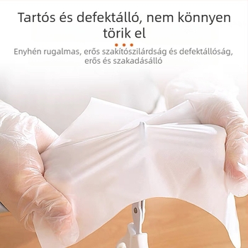 TPE rugalmas egyszer használatos kesztyűk, élelmiszer-minőségűek, háztartási használatra, átlátszó, vastagabb fóliás kesztyűk