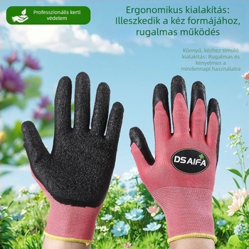 Kertészeti kesztyű marhabőrből, kopásálló, vágás- és átszúrásálló, csúszásmentes a virágkezeléshez