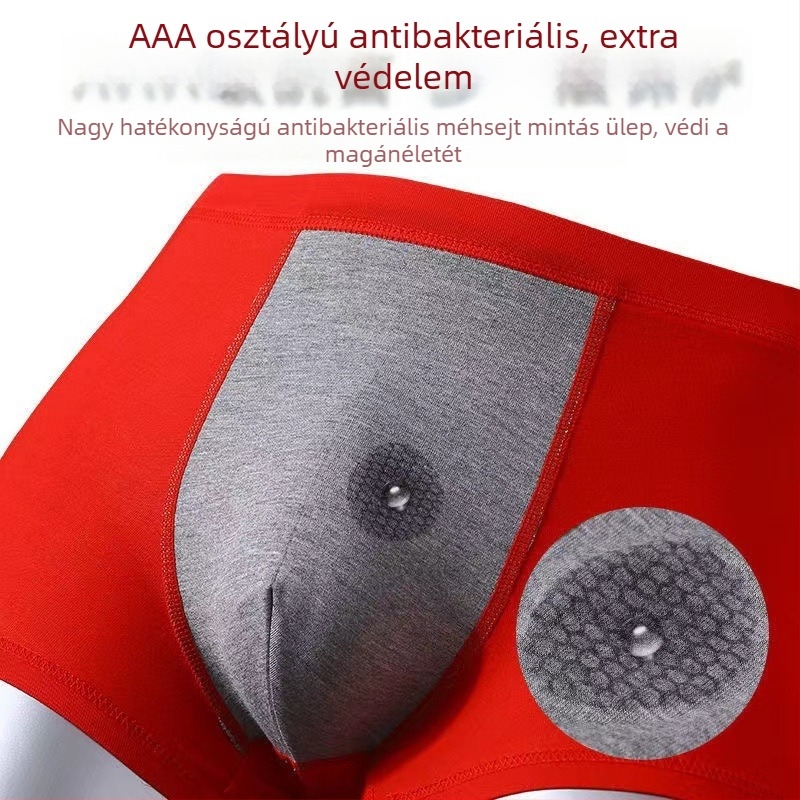 Férfi piros pamut boxeralsó, légáteresztő, ajándékdoboza a Sárkány évéhez