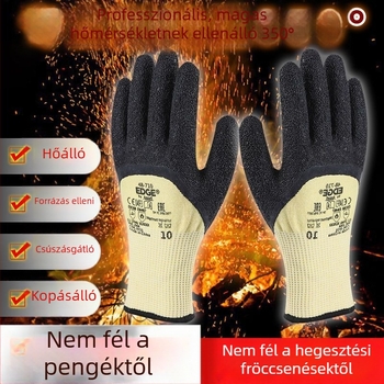 Kevlar vágásbiztos hegesztő kesztyűk texturált felülettel, magas hőállóság, csúszásmentes, kopásálló, áthatolásálló, munkavédelmi kesztyűk