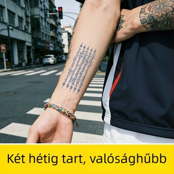 Vízmentes gyógynövényes tetoválás matrica thai szimbólumokkal, félpermanent, vízálló, hosszú távú, élethű megjelenés