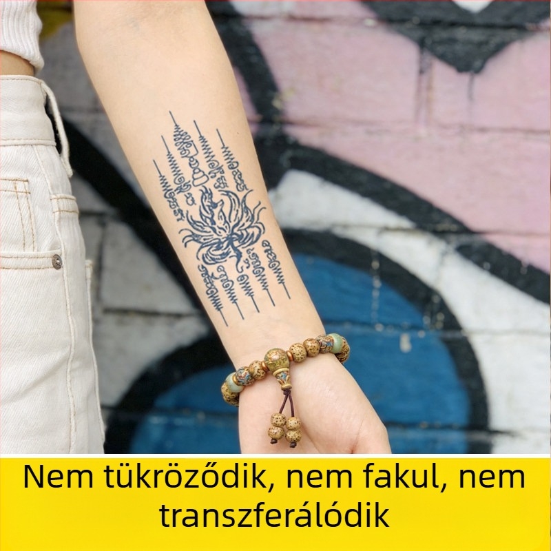 Vízmentes gyógynövényes tetoválás matrica thai szimbólumokkal, félpermanent, vízálló, hosszú távú, élethű megjelenés