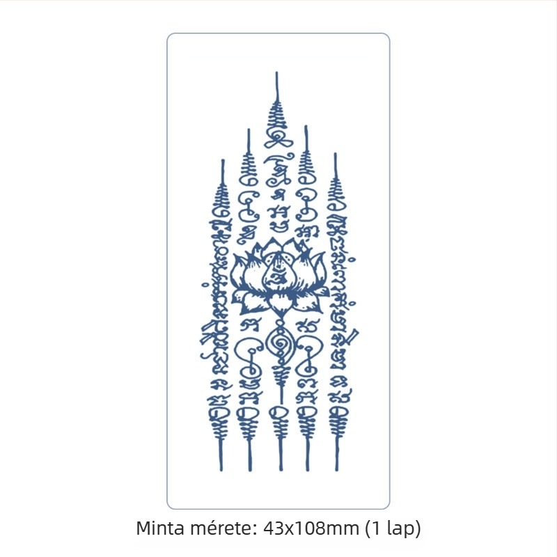 Vízmentes gyógynövényes tetoválás matrica thai szimbólumokkal, félpermanent, vízálló, hosszú távú, élethű megjelenés