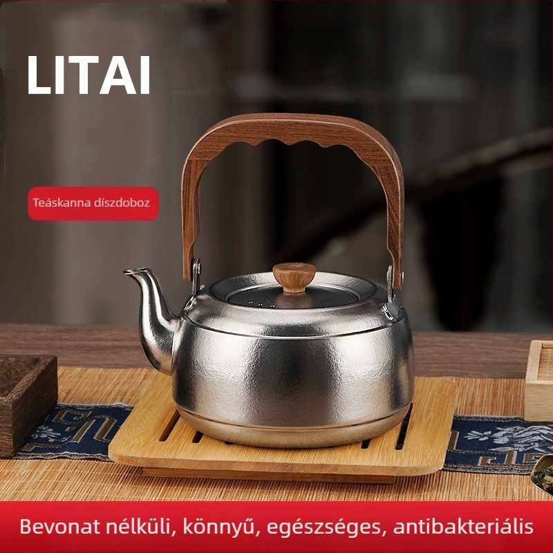 Tiszta titán teáskanna fogantyúval, teafilterrel és fedéllel, otthoni használatra, modern minimalista stílus, Kung Fu teáskészlet