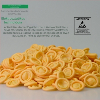 Beige egyszer használatos latex ujjtakaró anti-statikus, vízálló és porálló elektronikai gyártáshoz