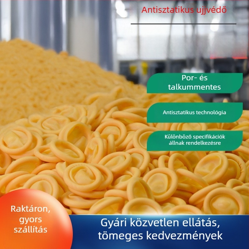 Beige egyszer használatos latex ujjtakaró anti-statikus, vízálló és porálló elektronikai gyártáshoz