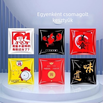 Egyszer használatos, átlátszó kesztyűk, vastagítottak és hosszabbak, vízállóak és olajállóak, élelmiszer-minőségű polietilenből, háztartási és catering használatra
