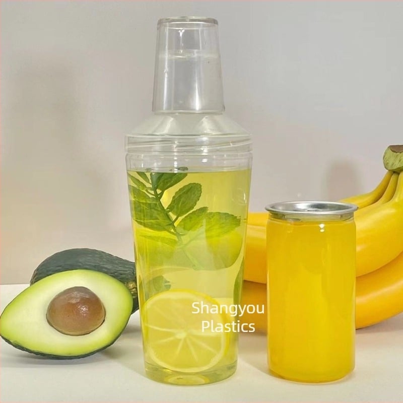 500 ml átlátszó PET teakeverő pohár hideg teához