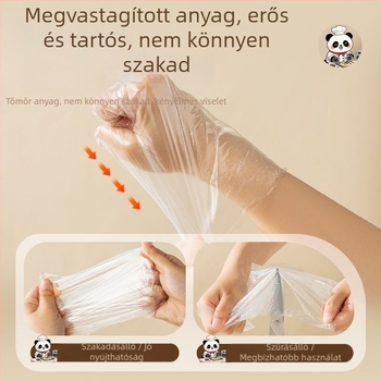 TPE étkezési minőségű egyszer használatos kesztyűk konyhai feladatokra, dagasztáshoz, sütéshez és takarításhoz; vastagított és tartós
